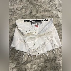 Alexander Wang Bite Flip Distressed Denim Shorts